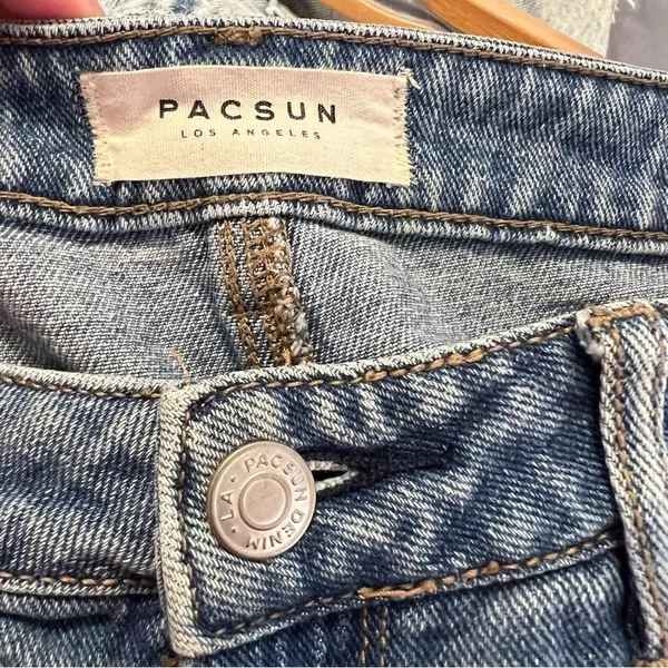Pacsun Women's Size 29 High Rise Festival Short Medium Wash Cut Off Denim Cotton - Image 7