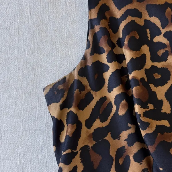 Alfani Womens 100%‎ Silk Leopard Print V-Neck Pleated A-Line Dress Brown Black 8 - Image 12