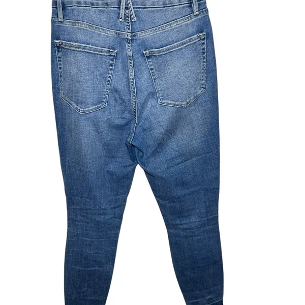 Good American‎ Good Waist Crop Jeans Blue Distressed Skinny 6/28 GWCCH075T - Image 2