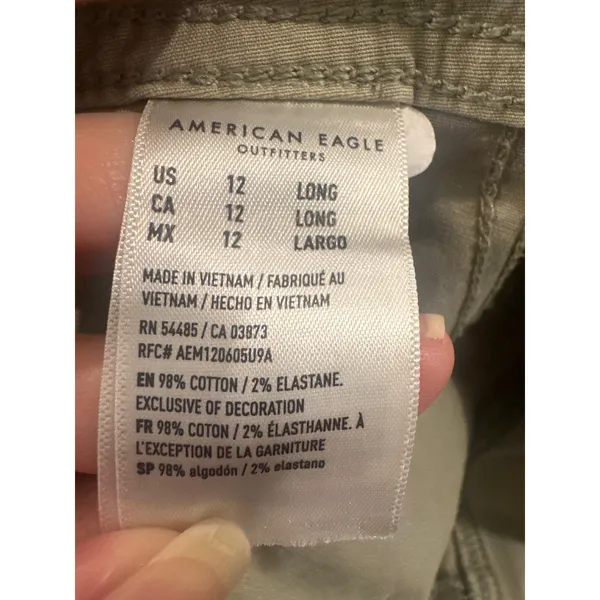 Pilcro and the Letterpress American Eagle Sage Green Utility Wide Leg Drawstring Pants Women Size 12 long - Image 9