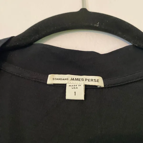 Standard James Perse Black V-neck T-Shirt Short Sleeve Tee Cotton size 1 / Small - Image 2