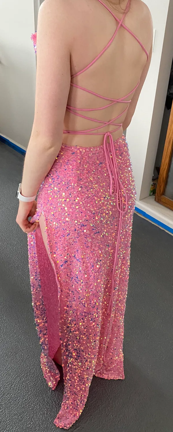 Lissy Velvet Sequin Maxi Dress Pink - Image 4