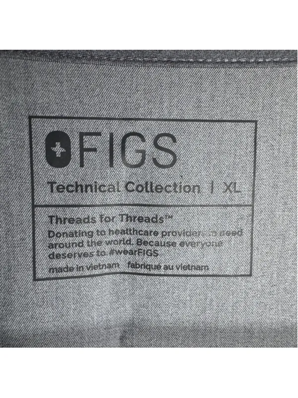 FIGS Scrub Set XL Grey with Teal Accents - Image 3