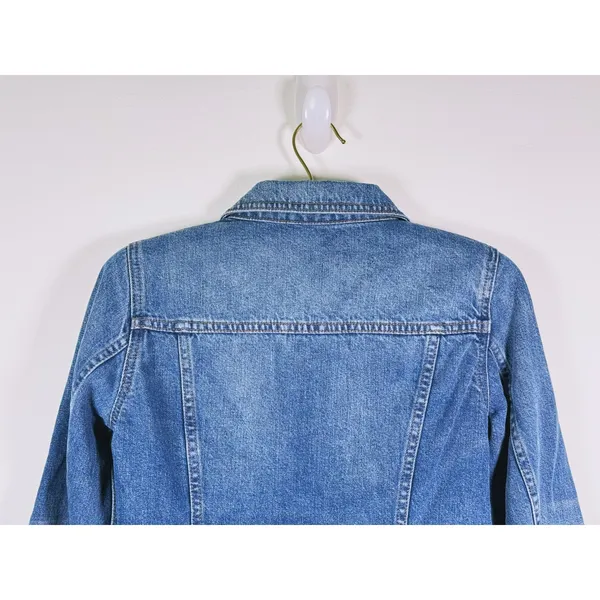 Madewell Womens Denim Trucker Jacket Small Blue Button Front Casual Fall Country - Image 6