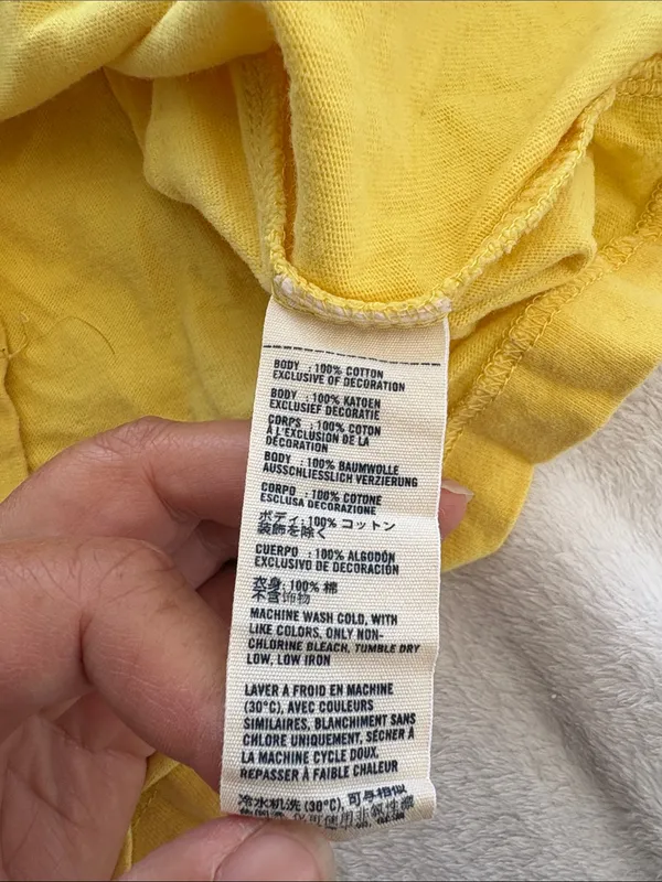 Abercrombie & Fitch size large Yellow baby Logo Tee flaw y2k preppy - Image 8