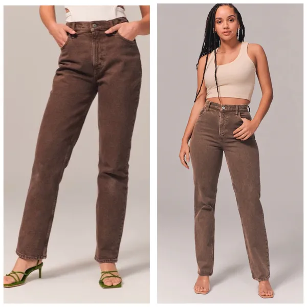 Abercrombie & Fitch Ultra High Rise 90s Straight Leg Jean Size 25 Washed Brown - Image 2