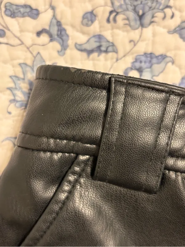 Zara Size S Black Pleather (faux leather) mini cargo skort - Image 8
