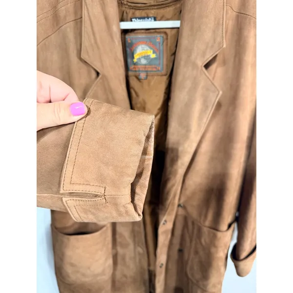 Vintage Wilsons Women's S Brown Leather Trench Coat Cowgirl Western NFRA Rodeo - Image 8