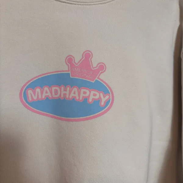 NWT Madhappy Graphics 3 Fleece Crewneck 2024 Crown Cream‎ Pink Blue Medium - Image 2