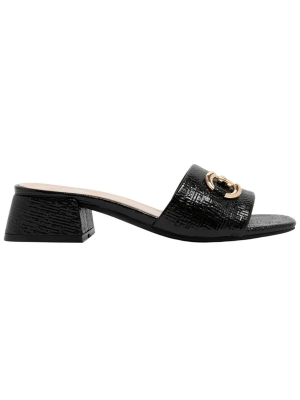NWT Jones New York Womens Uniqua Block Heel Dress Sandals Black Crinkle 7.5M - Image 2