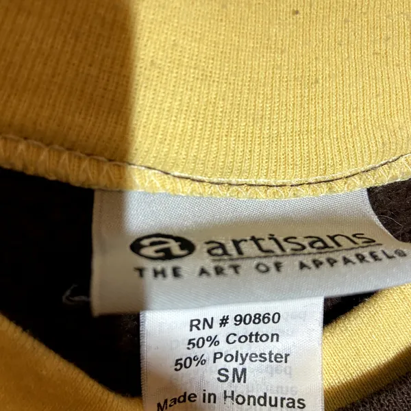 Artisan Vintage Double Collar 1/4 Zip Sweatshirt 90s Cardinal Fall Leaf Brown S - Image 4