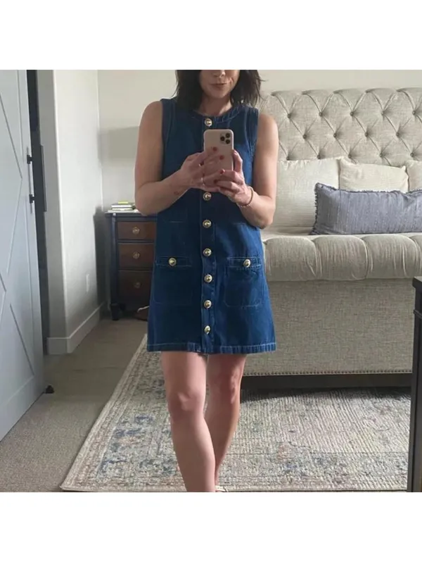 Reformation Tropez Denim Mini Dress - Image 2