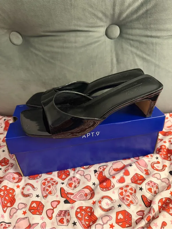 Apt. 9 size 9 black heels Tammy women’s open back mule heel shoes - Image 7