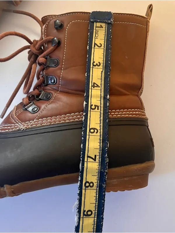 Women's Tan Waterproof Duck Boots with Faux Fur Lining - Image 7