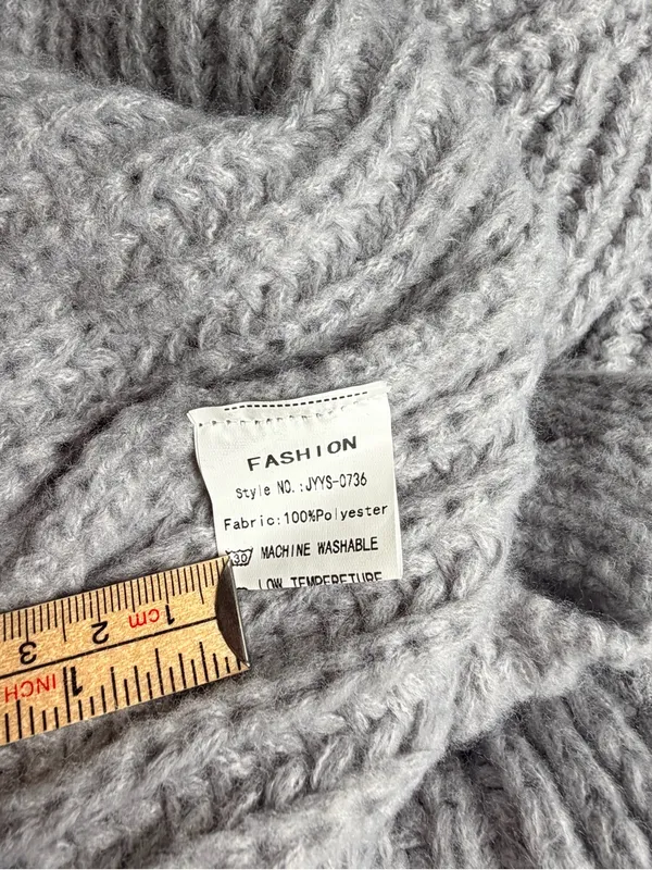 Womens Small Gray Chunky Knit Cardigan Sweater Button Front Oversized Cozy - Image 8