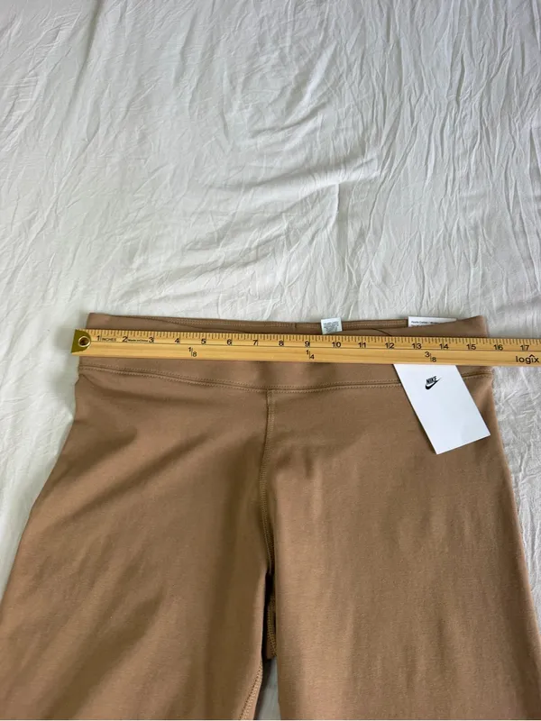 Nike Women's Tan Bike Shorts with White Swoosh - Image 5