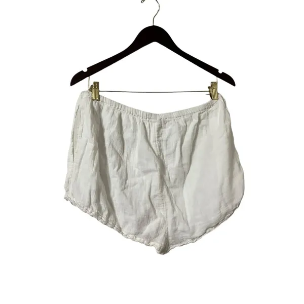 FREE PEOPLE So Breathless White Cotton Lace Gauze Casual Shorts - Image 3