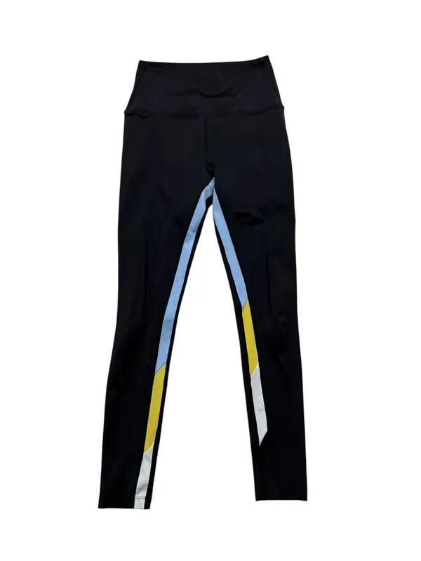 Splits 59 large iselin techflex Black Leggings with Blue, Yellow & White Accent - Image 2