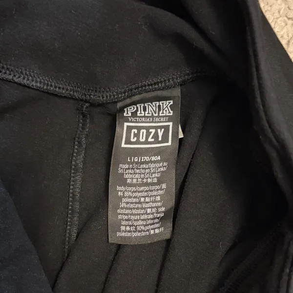 PINK Victoria's Secret Large Black Leggings - Image 2