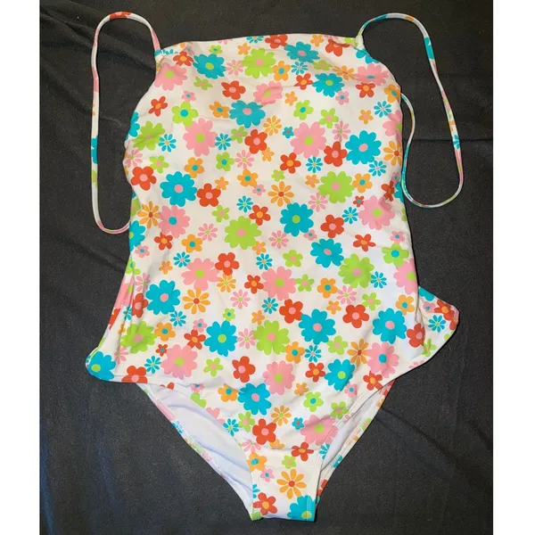 Ninety-Nine Womens Floral One Piece Swimsuit XXL Square Neck Retro Flower Print - Image 2