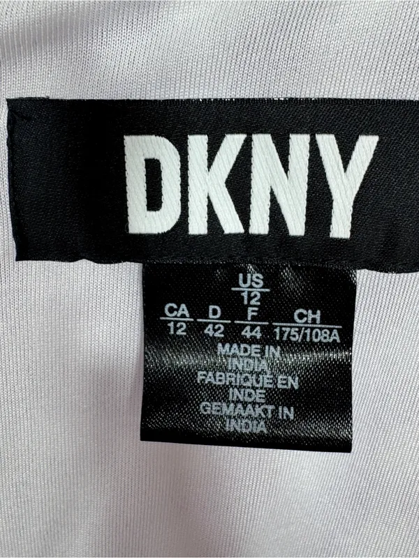 DKNY Gingham Check Square Neck Midi Dress Purple White 12 Cottagecore Sleeveless - Image 10