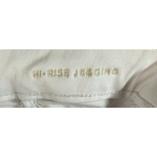 American Eagle Hi Rise Jegging Next Level‎ Stretch Size 4 Regular WHITE Stains - Image 9