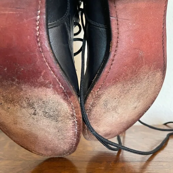 Justin Boots Vintage Leather Lace-up Ropers Black‎ - Image 6