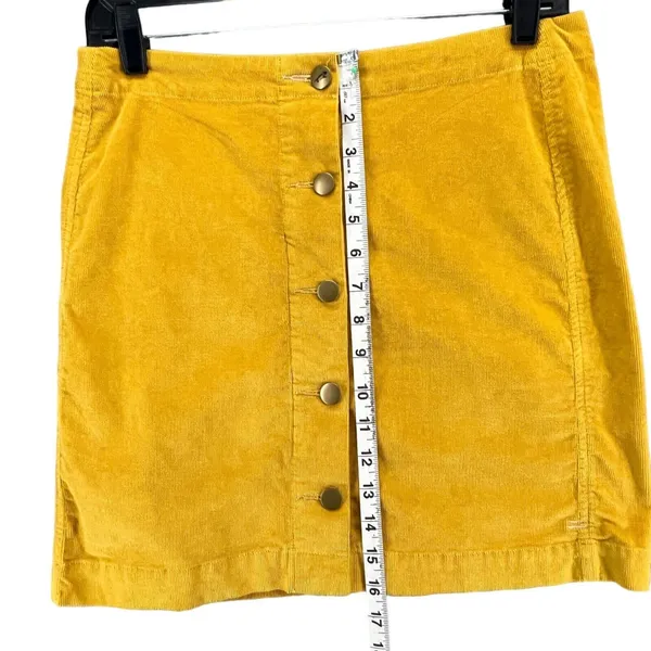Toad & Co Mini Skirt Womens 2 Golden Cruiser‎ Corduroy Button Front Retro Preppy - Image 6