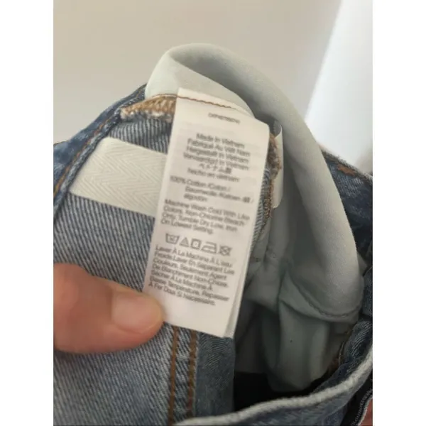 Madewell The Rail Straight Leg Jeans Womens Size 33 Large Raw Hem Medium Wash - Image 9