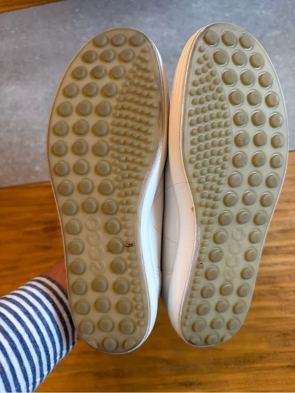 ECCO Soft 7 White Leather Lace Up Sneakers Size 6 - 6.5 - Image 9