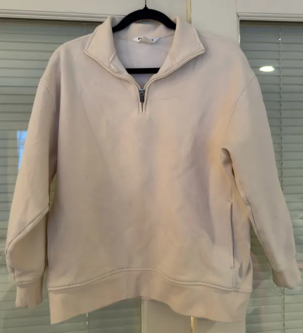 Athleta Cream Forever Fleece 1/4 Zip - Image 2