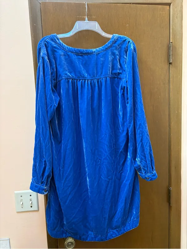 Anthropologie Meloday Blue Velvet Tunic Dress - Image 4