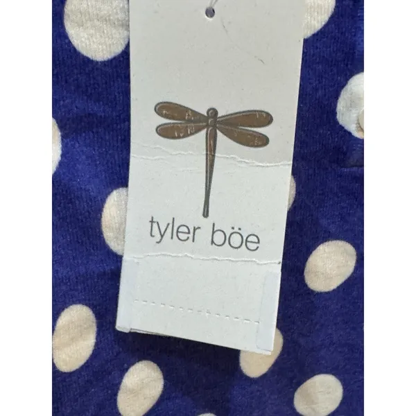 Tyler Boe Blue White Polka‎ Dot Lightweight Sweater Size 8 - Image 5