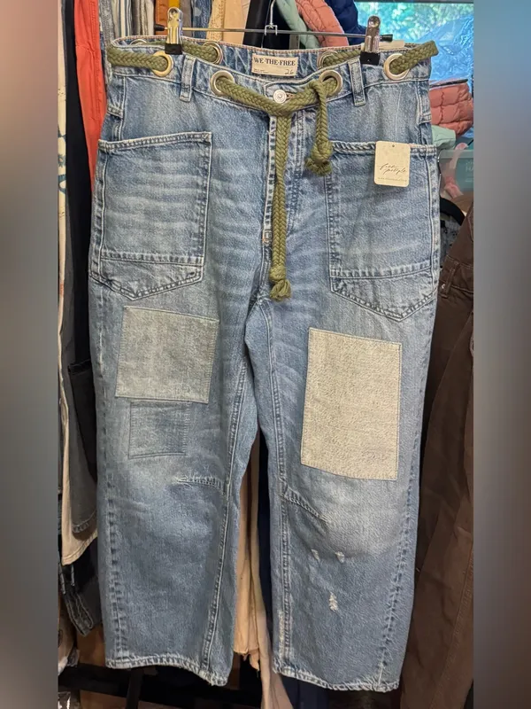 NWT Free People We The Free Moxie Pull-On Barrel Jeans - Truest Blue - 26 - Image 12