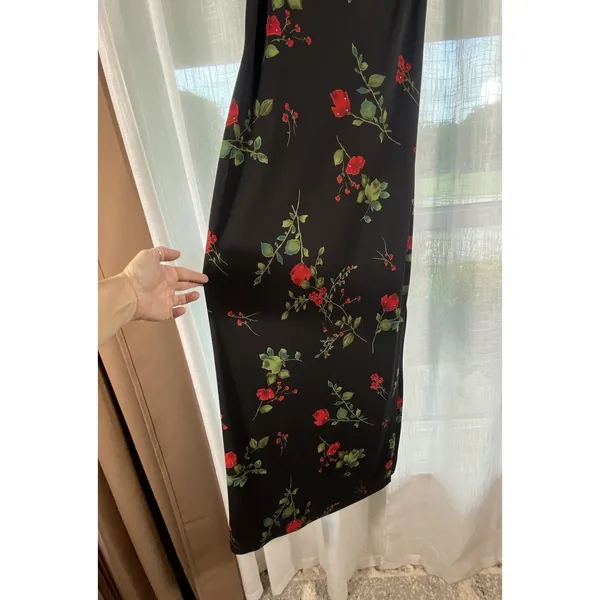 Arianna Rachel Kaye Ladies 8 Petite Long Black‎ Floral Maxi Evening Gown Elegant - Image 7