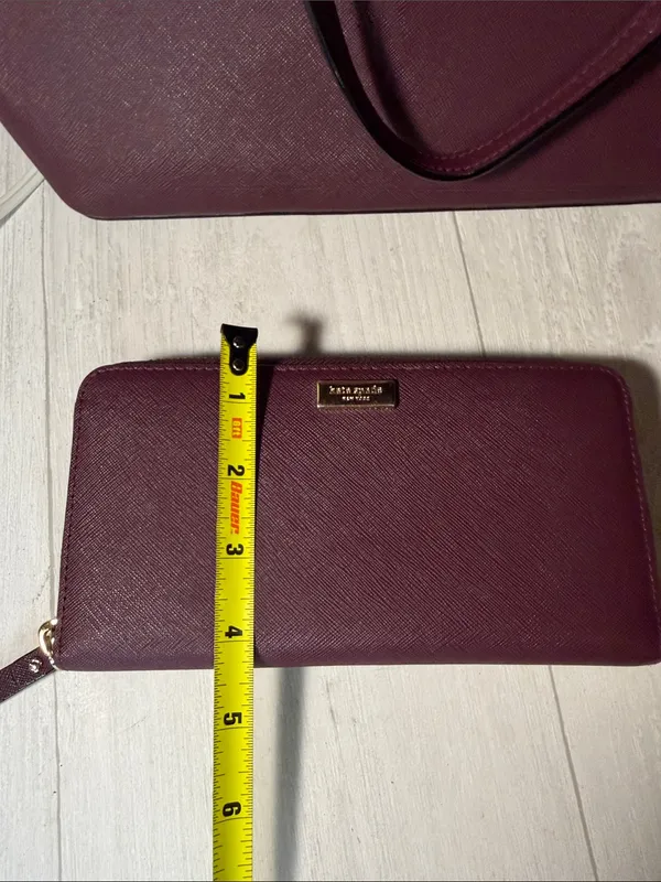 kate spade plum saffiano tote in deep berry - Image 10
