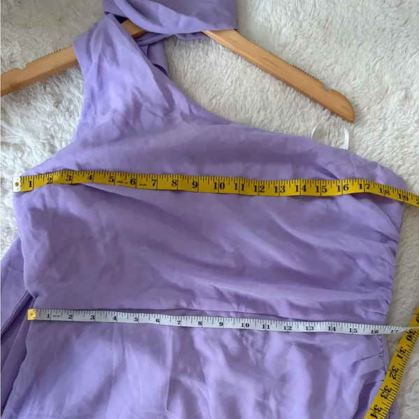 Lulus Adeline Lavender One-Shoulder Scarf Maxi Dress Size XL Wedding Formal Sexy - Image 7