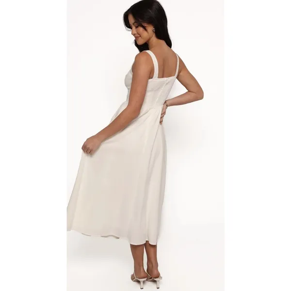 Petal & Pup Kinslee Midi Dress Linen White Sz L NEW $120 - Image 2