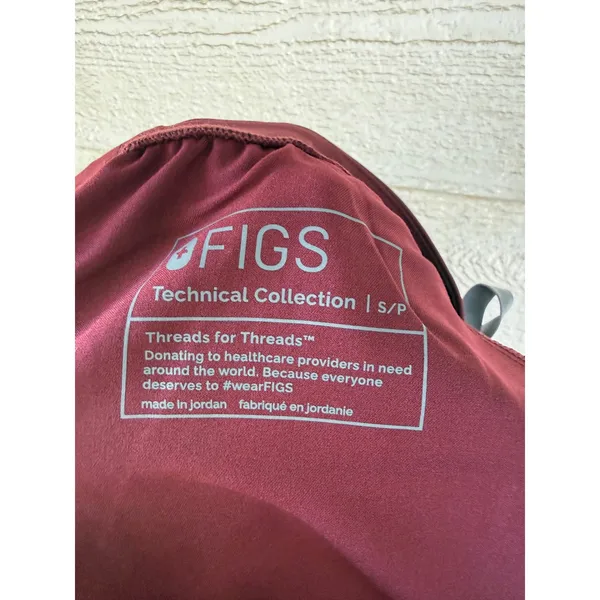 FIGS HW Zamora High Waisted Jogger Scrub Pants Burgundy Size Small Petite NWT - Image 7