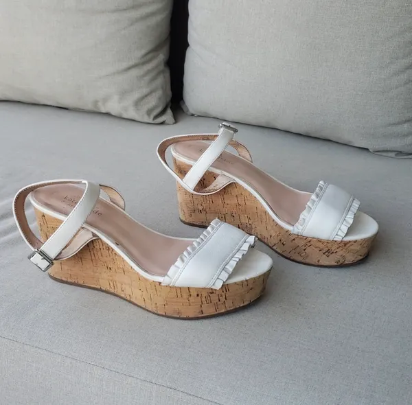 Kate Spade Frilly Platform Wedges, Size 8 - Image 10