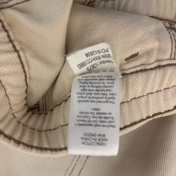 PacSun Women's‎ Elastic Waist Cargo Pants Utility Pockets Beige Size Small - Image 7