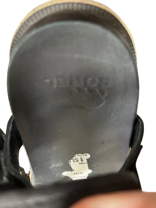 Sorel wms black leather open toe casual sandals shoes sz8 SKU 9997 - Image 14