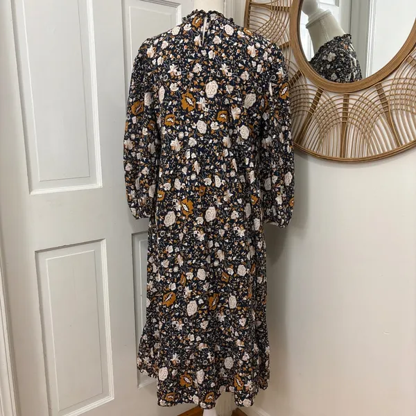 Universal Threads Fall Floral Tiered Midi Dress M Cottagecore Boho‎ Prairie Rustic Modest Teacher - Image 4