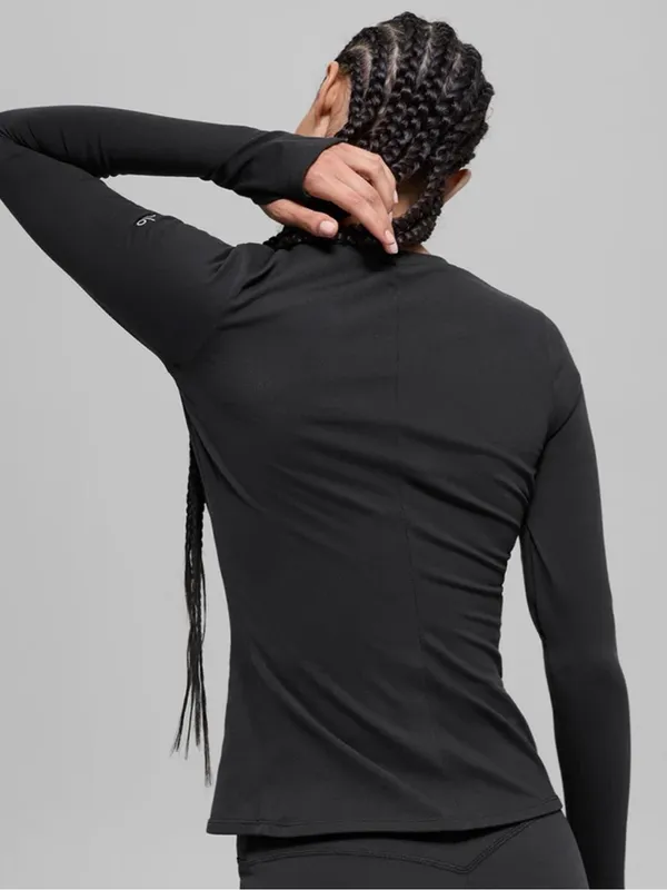 Alo Yoga Black Airbrush Winter Warm Nocturne Long Sleeve size medium - Image 2