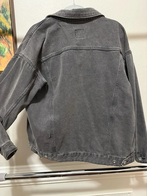 Wild Fable Black Jean Jacket Oversized - Image 4