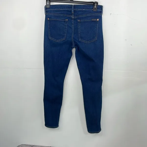 7 For All Mankind Blue The Ankle Skinny Jeans with Distressed Detail size 31 - Image 7