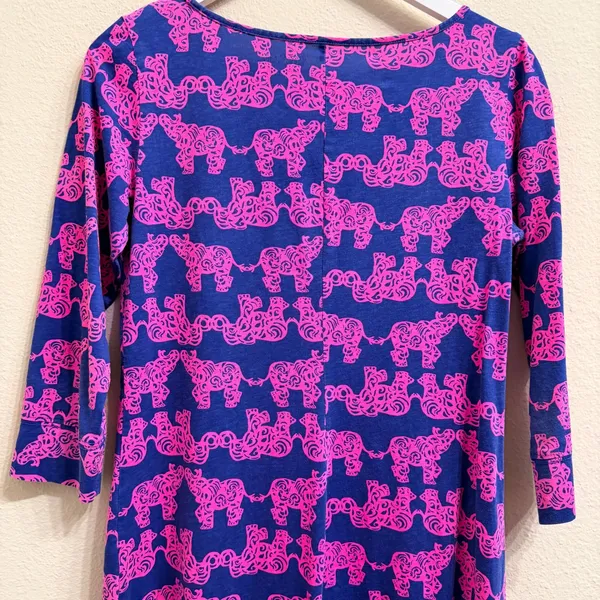 Lilly Pulitzer Marlowe "Pack Your Trunk" Mini Dress Medium Elephant Pima Cotton - Image 14
