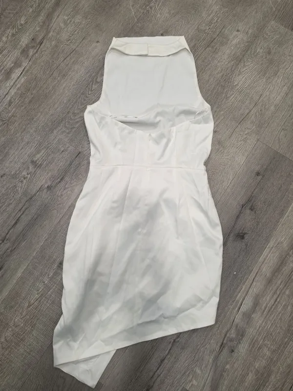Elliatt White Asymmetrical Hem Cocktail Dress Medium wedding bridal sexy - Image 4
