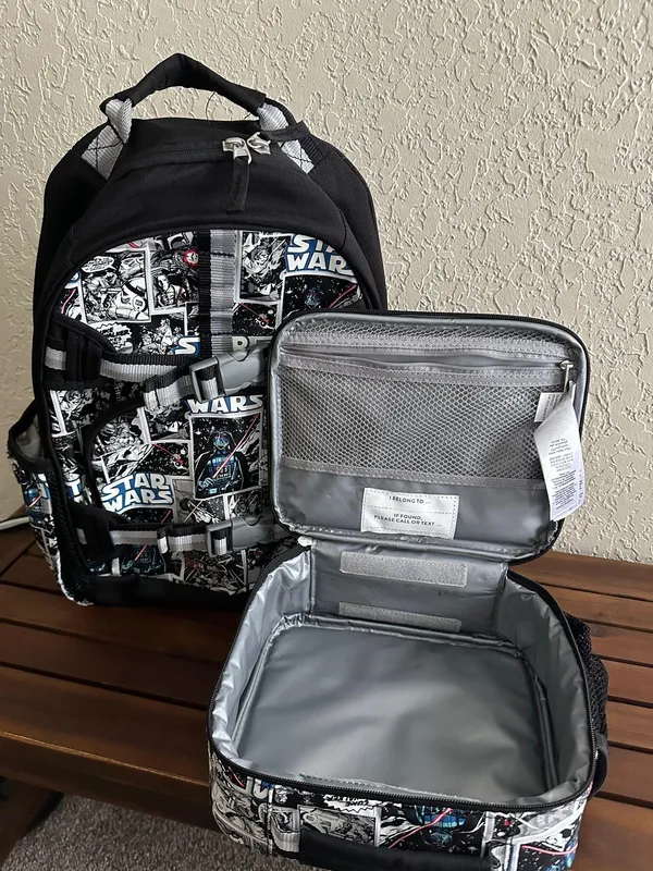 Star Wars Backpack Pottery Barn Kids Black White Cartoon - Image 3