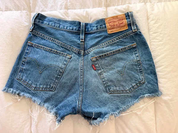 Levi’s 501 Blue Denim Cut-Off Shorts - Image 3